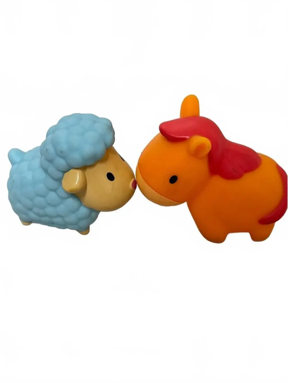 Munchkin Farm Animal Bath Squirts Blue Sheep Orange Horse Lot of 2
